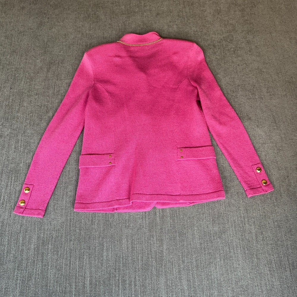 Rich And Levy Two-Piece Blazer & Skirt Suit Set Womens S Pink Knitted Barbiecore View 3